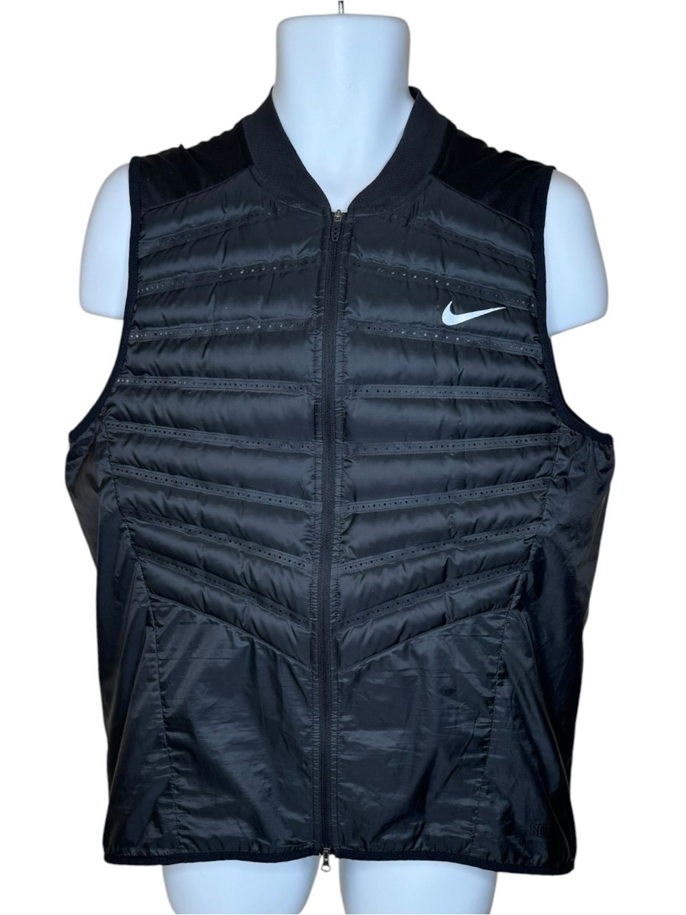Nike Men’s Aeroloft 800 Down Vest L Insulated Quilted Puffer Running Black